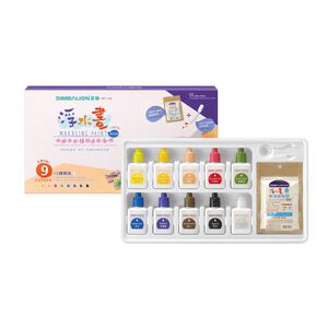 雄獅   浮水畫顏料組9+1色(MP-100)9+1浮水畫