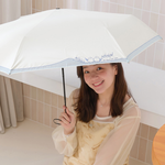 【rento】UV Protection Patchwork Mini Umbrella with Black Coating – Embroidered Tit, , large