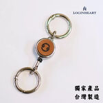 [LOGINHEART]焦糖棕色．客製星座雷雕真皮伸縮扣件（12星座）台灣製/送禮/雷射雕刻/證件伸縮/鑰匙圈, , large