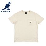 【KANGOL】經典口袋小LOGO米色上衣 圓領 T恤, , large