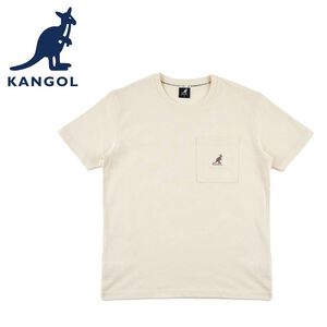 【KANGOL】經典口袋小LOGO米色上衣 圓領 T恤