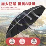 【禾統】UV50+自動收納反折傘/深邃藍/黑膠反折(一鍵自動開收 UV傘 自動傘 抗風雨傘 10骨自動傘  晴雨兩用), , large