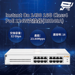 昌運監視器Aruba HPE IOn 1430 16G Class4 PoE 124W交換器(R8R48A)