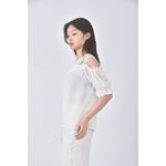 (S) eyescream質感白色短袖上衣二手衣, , large