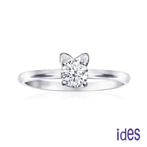 [ides愛蒂思] 日系輕珠寶設計款30分F/VS1極優3VG車工鑽石戒指求婚結婚戒指/甜美貓咪  (戒圍請於訂單備註)