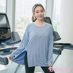 大尺碼-瑜珈 健身 跑步長袖T恤-黑/紫/粉-0101333, , large