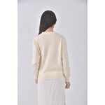 (M) leaves質感V領杏色長袖上衣二手衣, , large