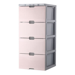花田收納櫃四層-無輪-粉色