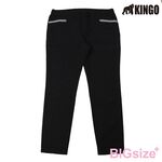 大尺碼-KINGO-休閒 彈性 窄管褲-黑-444305, , large