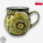 【SOLO Vintage】Cerraf Polish Pottery 350ml Mug Plain Words of Green Flowers Series Made in Poland, , large