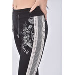 (M) 衣櫃花紋黑色長褲二手衣, , large