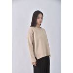 (XL) 質感圓領杏色長袖上衣二手衣, , large
