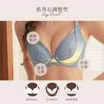【Clany可蘭霓】 澎然升級 抑菌石墨烯軟鋼圈調整型BCD內衣｜低脊心.集中包副乳.蕾絲內衣 8071-52 霧灰藍, , large