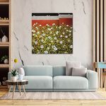 【御畫房】迎春花開 國家一級畫師手繪油畫80×80cm(VF-185), , large