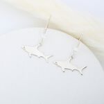 【Angel & Me】Cute Shark s925 sterling silver earrings (changeable ear clips) gift, , large