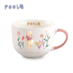 Disney迪士尼 花草維尼彩釉大容量陶瓷馬克杯500ml(可當湯杯/彩色禮盒)-蜜粉, DSM-TM7698P蜜粉, large