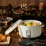 【MOLIJIA】3L-M25 Multifunctional Non-stick Electric Hot Pot/Soup Pot - Rose White, , large