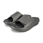 DIADORA迪亞多那 紓壓厚底拖鞋 MIT台灣製造 休閒 運動 簡約 素色 魔鬼氈 彈力 足弓支撐 舒壓 防滑 黑 灰, , large