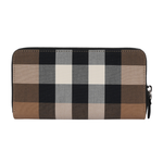 BURBERRY 大格紋帆布ㄇ形拉鍊長夾/灰褐色/棕色, , large