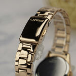 CITIZEN 星辰 光動能水晶奢華女錶-粉x金 FE1253-80X, , large