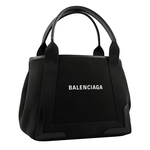 BALENCIAGA NAVY CABAS 帆布手提包/子母包/黑色/S, , large