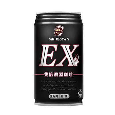 伯朗EX雙倍濃烈黑咖啡(無糖) 330ml