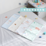 ［熊棉］多功能靜音防水墊｜加強止滑款｜中｜海陸交通-星空藍｜靜音防水 翻身無聲 乾爽防護 親膚柔軟 安心入睡 好清潔 超止滑, , large
