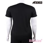 KINGO-大尺碼-女款 吸排 圓領T恤-黑-414621, , large