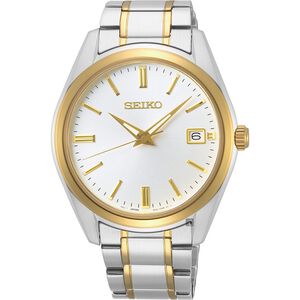 SEIKO 精工 CS 時尚石英手錶(SUR312P1)-銀x雙色39mm