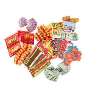 【金發財金紙】普渡配件全組-有衣有錢組+元寶金條組+冥國美金人民幣