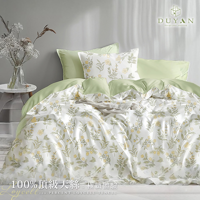 【DUYAN 竹漾】40支100%天絲 單人/雙人/加大/特大 床包組/床包被套組 / 花間若水 臺灣製