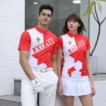 【FALALI】Short-sleeved cooling polo shirt - Men's (red/white) , , large