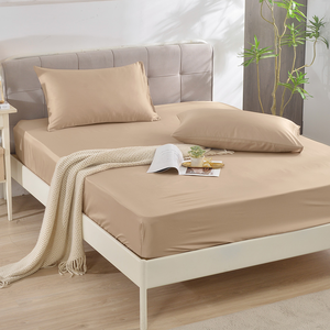 【FOCA】Hazelnut Caramel | Tea Time 60 Thread Tencel Cotton Bed Sheet Pillowcase Set - Double