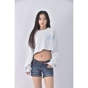 (S) 10323丹寧牛仔水鑽刷毛y2k藍色短褲二手衣