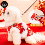 摩達客 寵物服飾 603新年喜上眉梢福鳥旗袍風唐裝｜狗貓春節拜年寵物衣 尺寸可選, , large