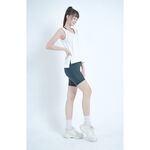 YOGA FLOW Slim Shorts - 3D剪裁修身五分褲 - 仿皮黑 Vegan Leather, , large