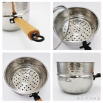 KIYODO錘紋蒸煮兩用雪平鍋-20cm-2組, , large