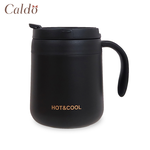 [ Caldo卡朵 ] 霧面簡約附蓋保溫馬克杯-黑, , large