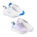 DIADORA迪亞多那 奇幻天空慢跑鞋 女運動鞋 女鞋 漸層 一體成型 透氣 飛織 輕量 減壓 抗菌 吸震 止滑 白粉紫, , large