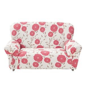 【格藍傢飾】花雅三防棉柔彈力沙發套-紅1人座/2人座/3人座/1+2+3人座 萬用沙發罩彈性防滑全包