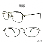 MR.TECH 米特克 UV400抗UV濾藍光眼鏡時尚男女中性大框平光眼鏡(文青橢圓金屬鏡框2528多色選) 黑銀, , large