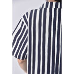 (L) uniqlo棉質純棉條紋藍色襯衫上衣二手衣, , large