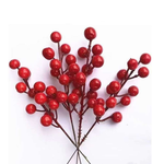 摩達客15mm可愛亮漆紅果插枝10枝組/插花聖誕耶誕新年佈置, , large