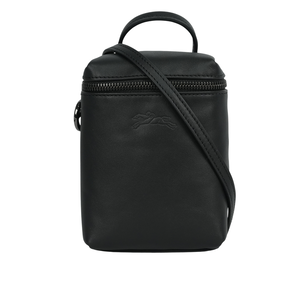 LONGCHAMP Le Pliage Xtra XS 小牛皮拉鍊迷你手提/斜背二用包/黑色