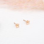【Angel & Me】梅花 小花 s925 純銀厚鍍18k玫瑰金 耳環 耳夾, , large