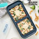 官方直營【Souper Cubes】多功能食品級矽膠保鮮盒_曜石灰2件組(2格+4格), , large