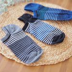 [Kaimei Cotton Industry] 10 pairs set, random and excellent, MIT made in Taiwan, pure cotton, oversized combed cotton right-angle socks, striped style, , large