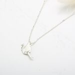 【Angel & Me】摺紙 鶴 silver crane 紙鶴 s925 純銀 項鍊 生日 週年 情人節, , large