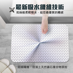 【Monster】 Soft Diatomaceous Earth Printed Mat – Industrial Loft Style (58x38cm) – Dark Gray, , large