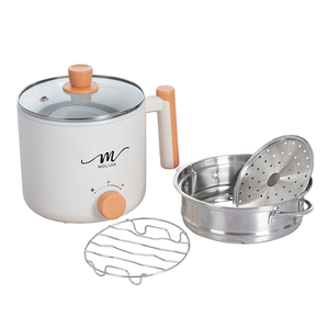 【MOLIJIA】1.8L-M28 Double-Layer Anti-Scalding Non-Stick Cooker + M0819 Stainless Steel Steamer - Simple White